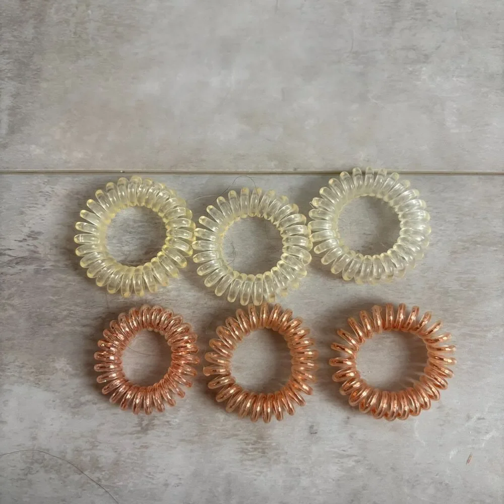 Damage Free Spiral Coil Hair Ties Scrunchies Bundle of 6